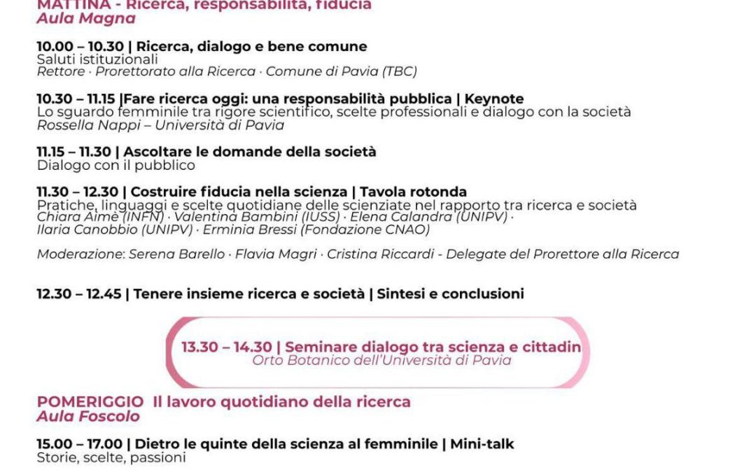 A Pavia voce alle donne in camice con Lei.Scienza